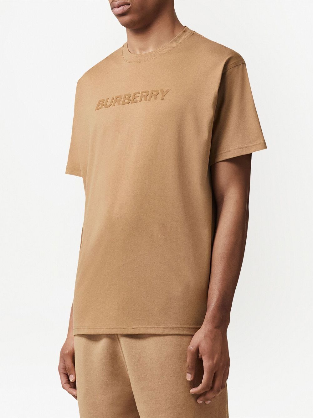 Burberry Harriston Logo Print T-Shirt Camel Brown