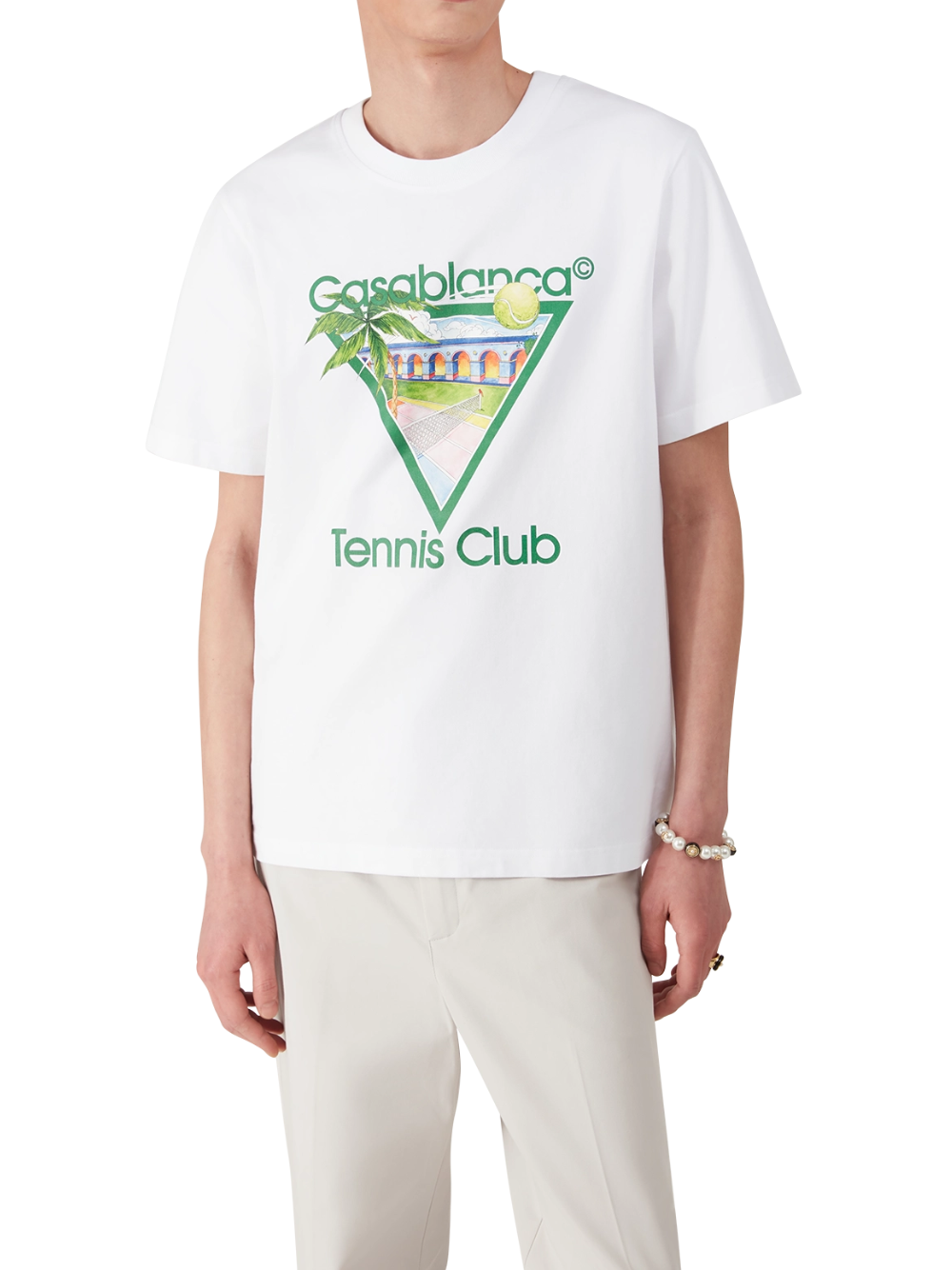 Casablanca Tennis Club Icon T Shirt White