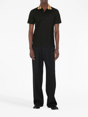 Burberry Vintage Check Print Collar Polo Shirt Black