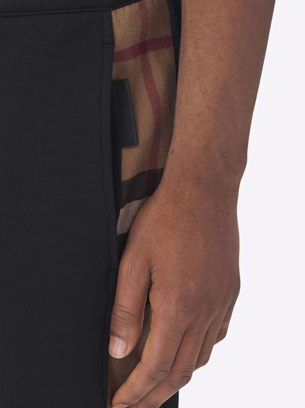 Burberry Check Panel Jogging Pants Black