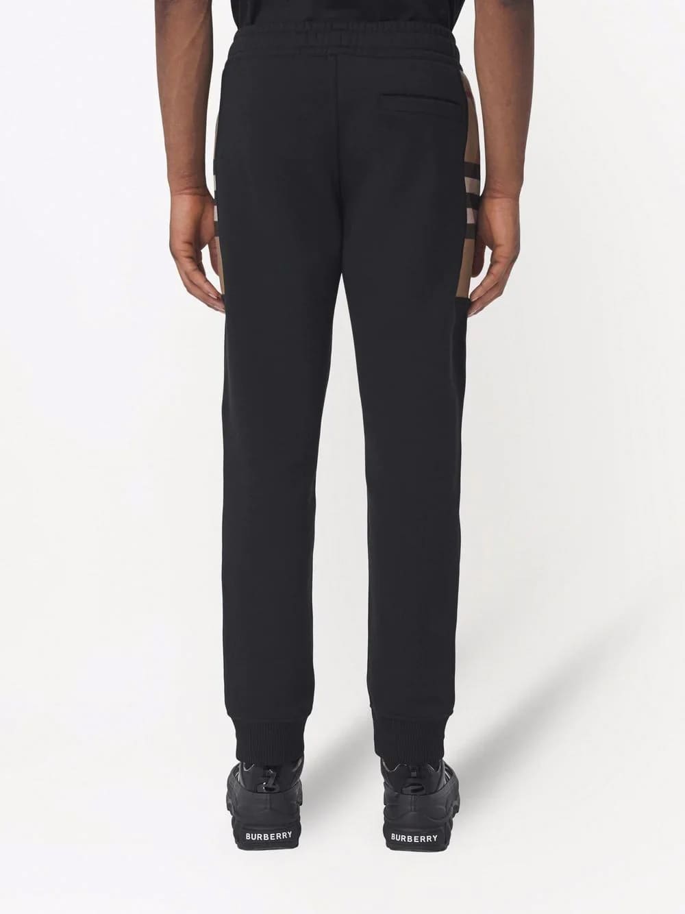 Burberry Check Panel Jogging Pants Black