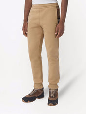 Burberry Check Panel Jogging Pants Camel Brown