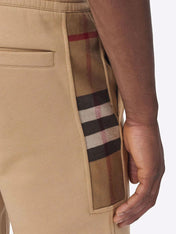 Burberry Check Panel Jogging Pants Camel Brown