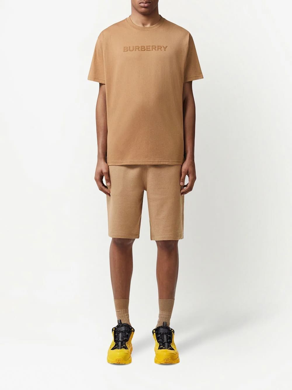 Burberry Harriston Logo Print T-Shirt Camel Brown