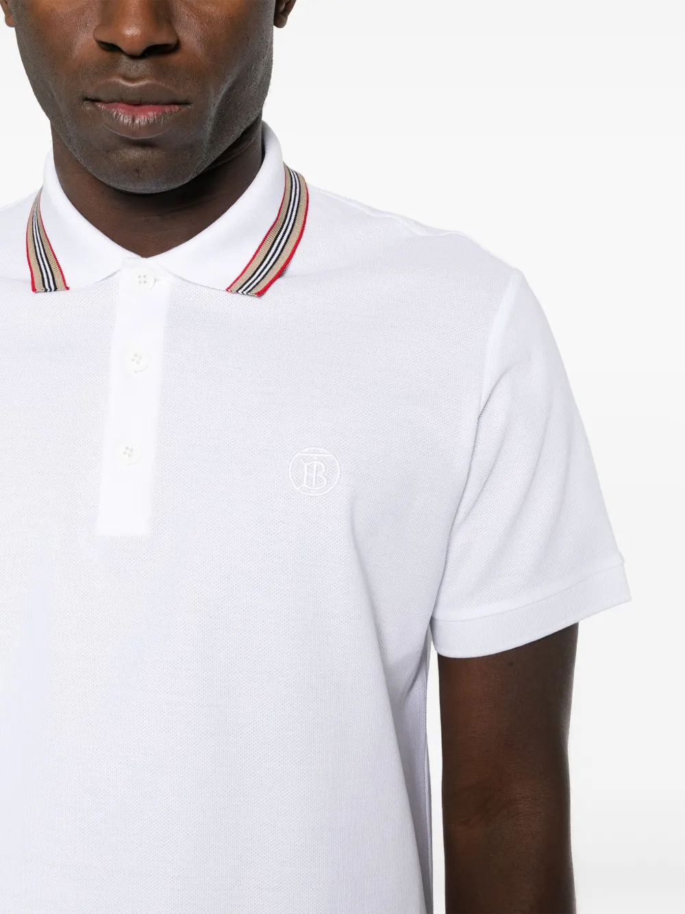 Burberry 'Pierson' TB Collar Polo-Shirt White