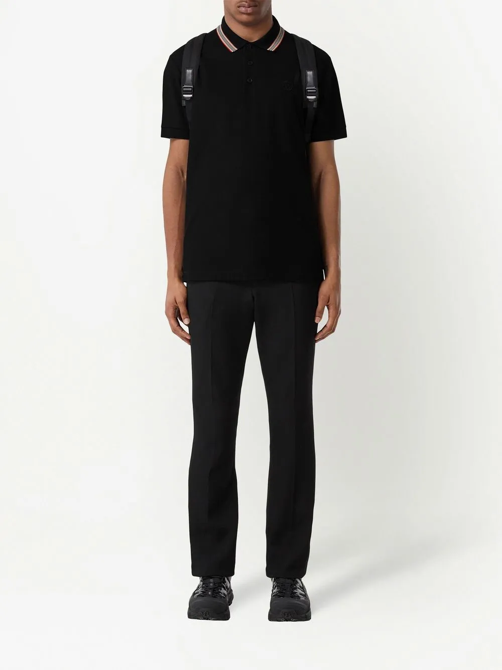 Burberry 'Pierson' TB Collar Polo-Shirt Black