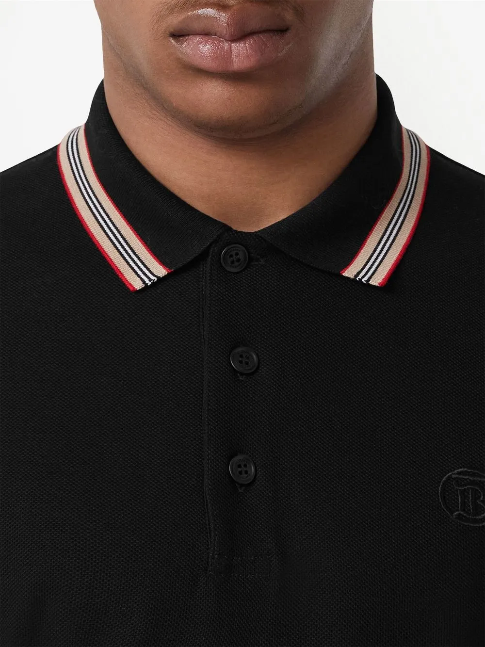 Burberry 'Pierson' TB Collar Polo-Shirt Black