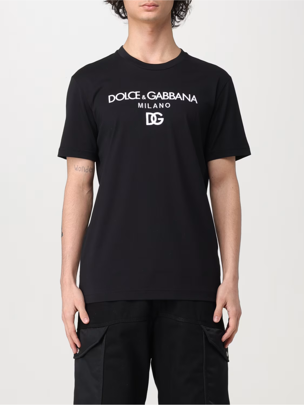 Dolce & Gabbana Embroidered DG Milano Logo T-Shirt Black