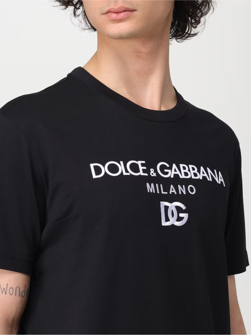 Dolce & Gabbana Embroidered DG Milano Logo T-Shirt Black