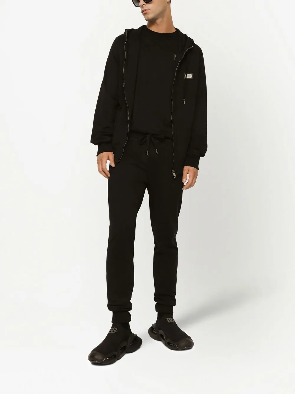 Dolce & Gabbana Silver Plaque Logo T-Shirt Black