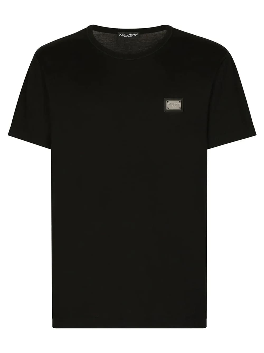 Dolce & Gabbana Silver Plaque Logo T-Shirt Black
