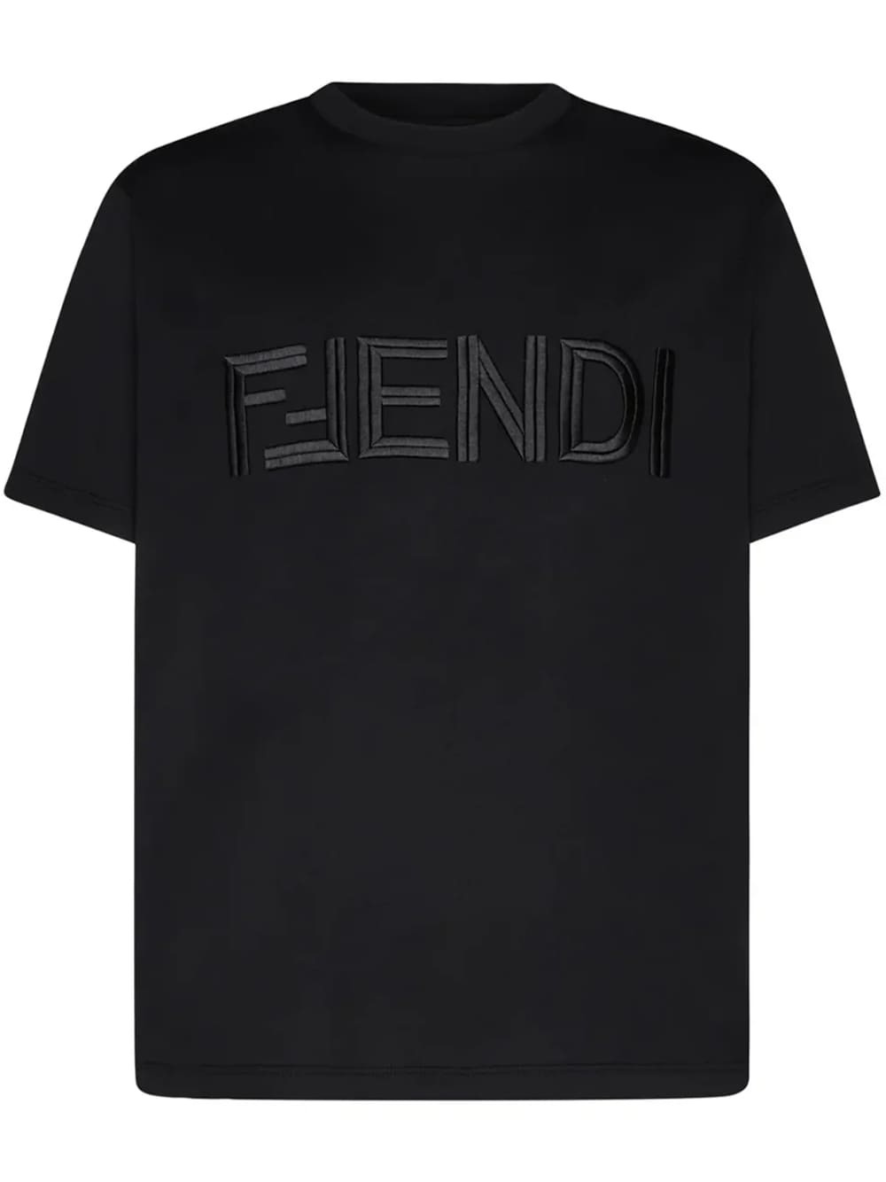 Fendi Embroidered FF Fendi Logo T-Shirt Black