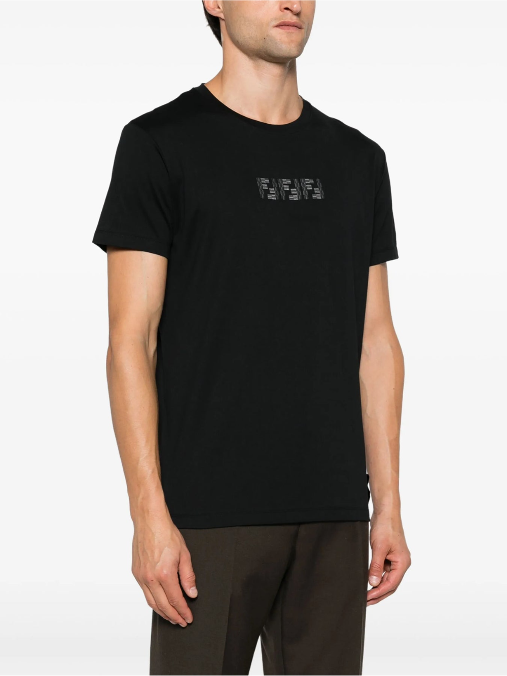 Fendi FF Labyrinth Embroidered T-Shirt Black