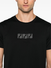 Fendi FF Labyrinth Embroidered T-Shirt Black