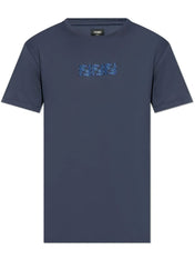 Fendi Embroidered FF Fendi Logo T-Shirt Navy Blue