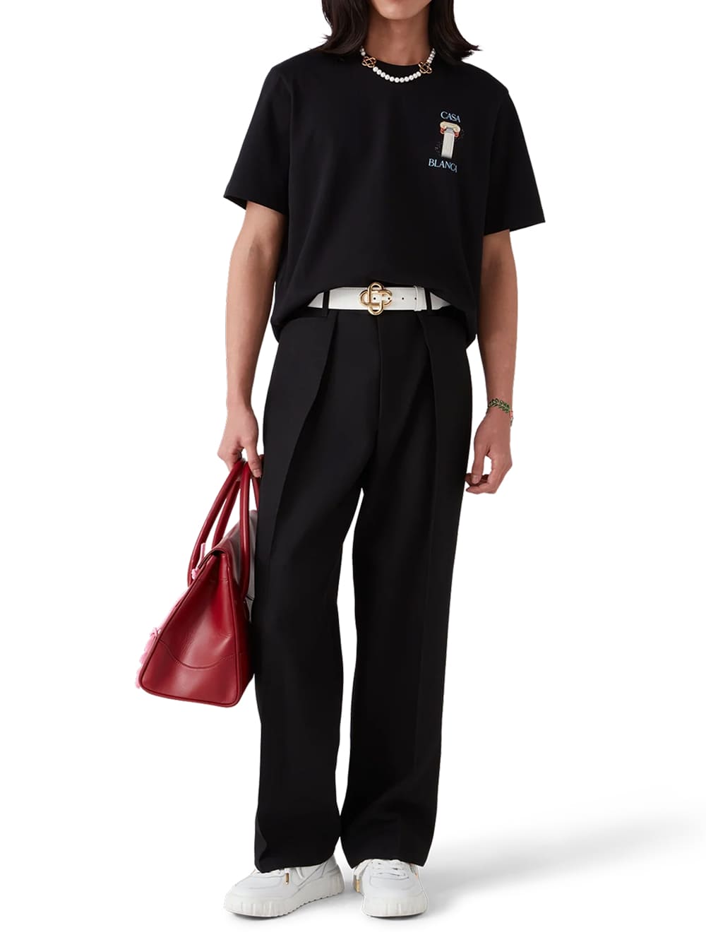 Casablanca La Colonne Short-Sleeve T-Shirt Black