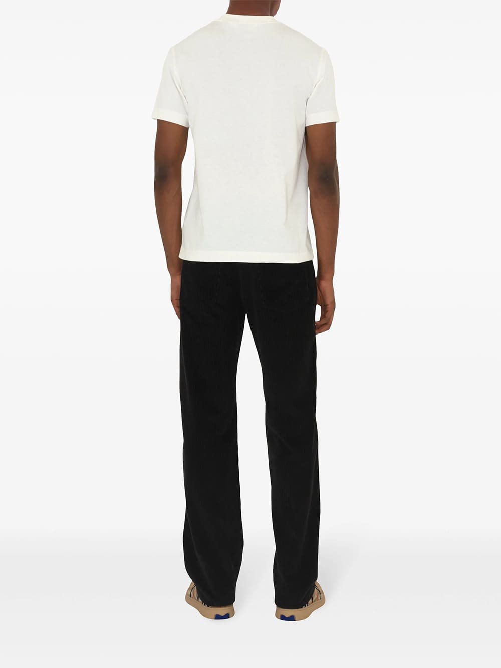 Burberry Check-Logo Patch Cotton T-Shirt White