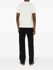 Burberry Check-Logo Patch Cotton T-Shirt White