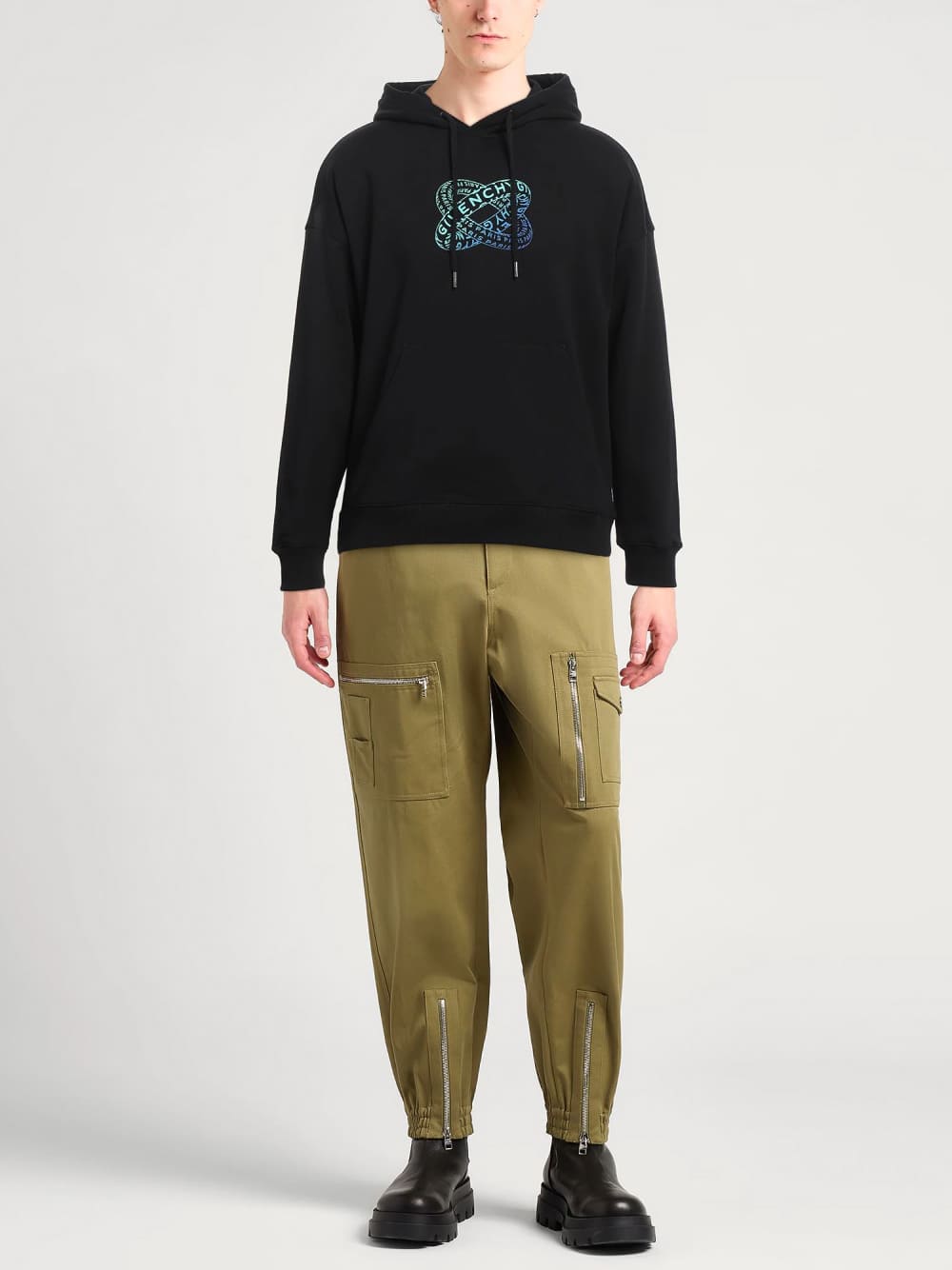 Givenchy Black Infinity Rings Logo Hoodie Black