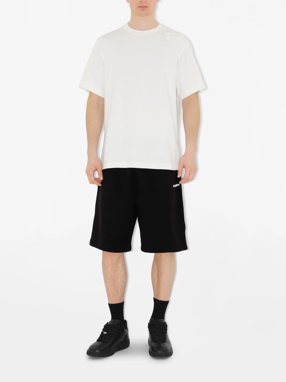 Burberry Cotton Logo Shorts Black
