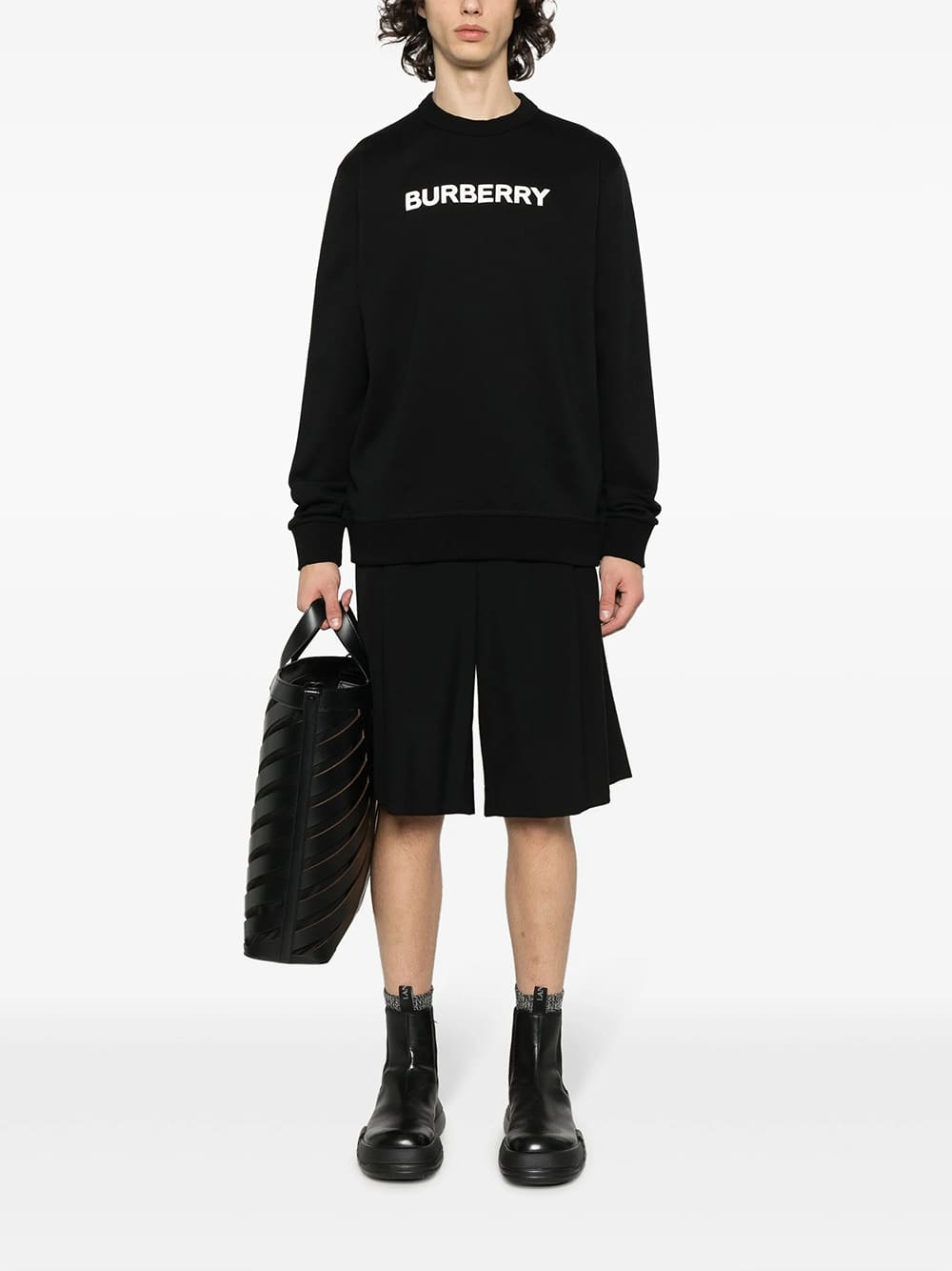 Burberry Cotton Logo Sweatshirt Black