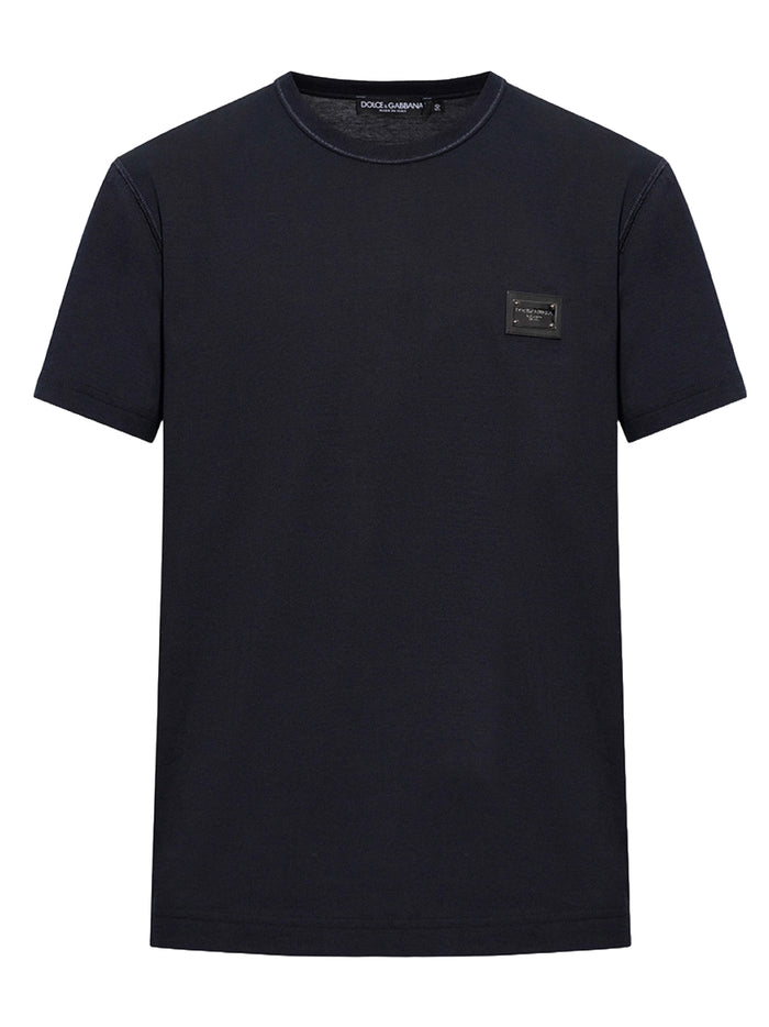 Dolce & Gabbana Plaque Logo T-Shirt Navy
