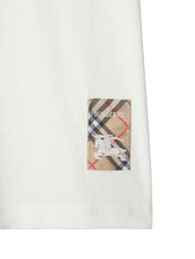 Burberry Check-Logo Patch Cotton T-Shirt White