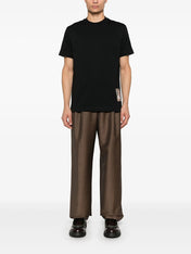 Burberry Check-Logo Patch Cotton T-Shirt Black