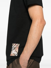 Burberry Check-Logo Patch Cotton T-Shirt Black