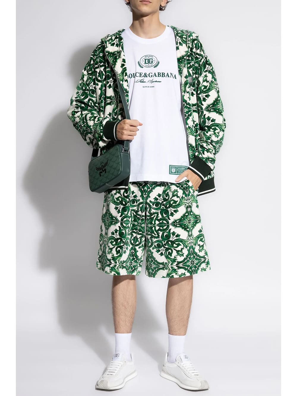 Dolce & Gabbana Italian Sportswear Logo-Print Cotton T-Shirt White