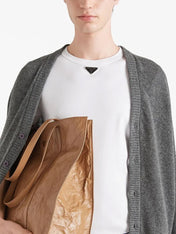 Prada Logo Plaque Cotton T-Shirt White