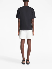 Prada Raised-Logo Cotton T-Shirt Black