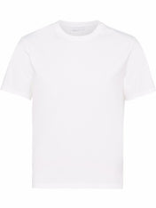 Prada Triangle Logo T-Shirt Stretch Cotton White
