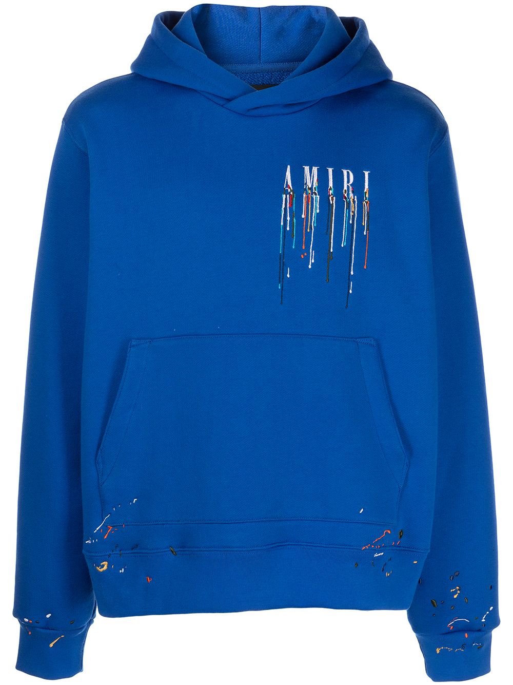 Amiri Paint Drip Hooded Sweatshirt Blue