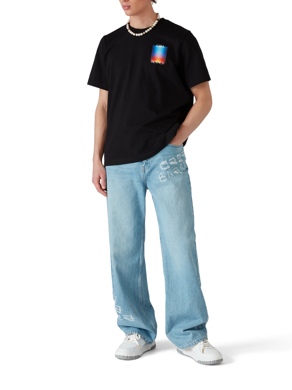 Casablanca Exclusive Gradient Casa Logo T-Shirt Black