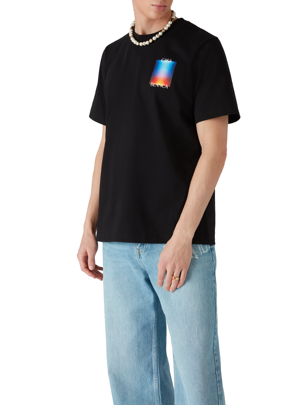 Casablanca Exclusive Gradient Casa Logo T-Shirt Black