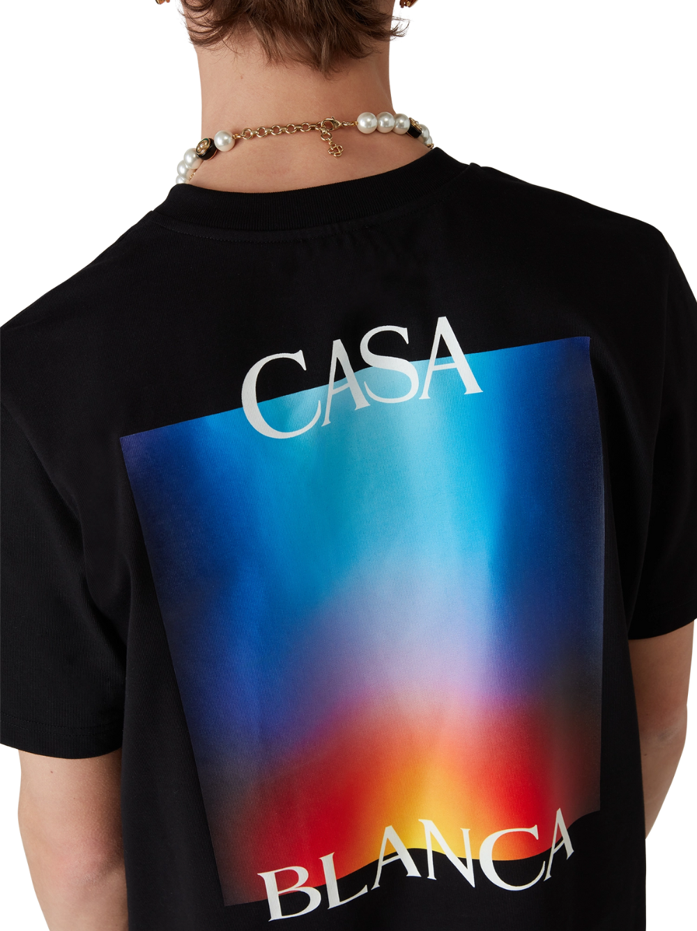 Casablanca Exclusive Gradient Casa Logo T-Shirt Black