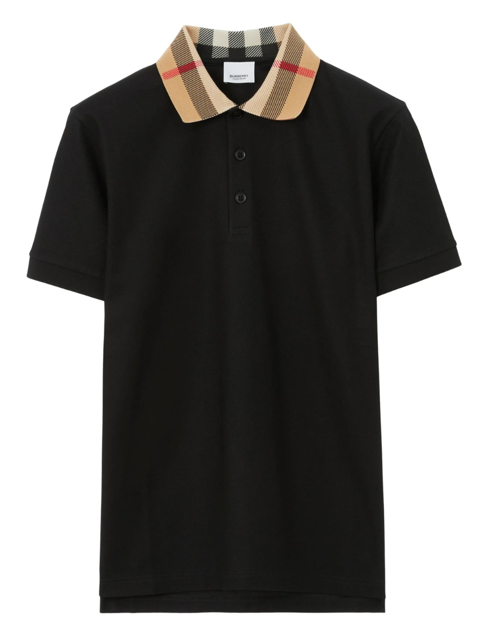 Burberry Vintage Check Print Collar Polo Shirt Black