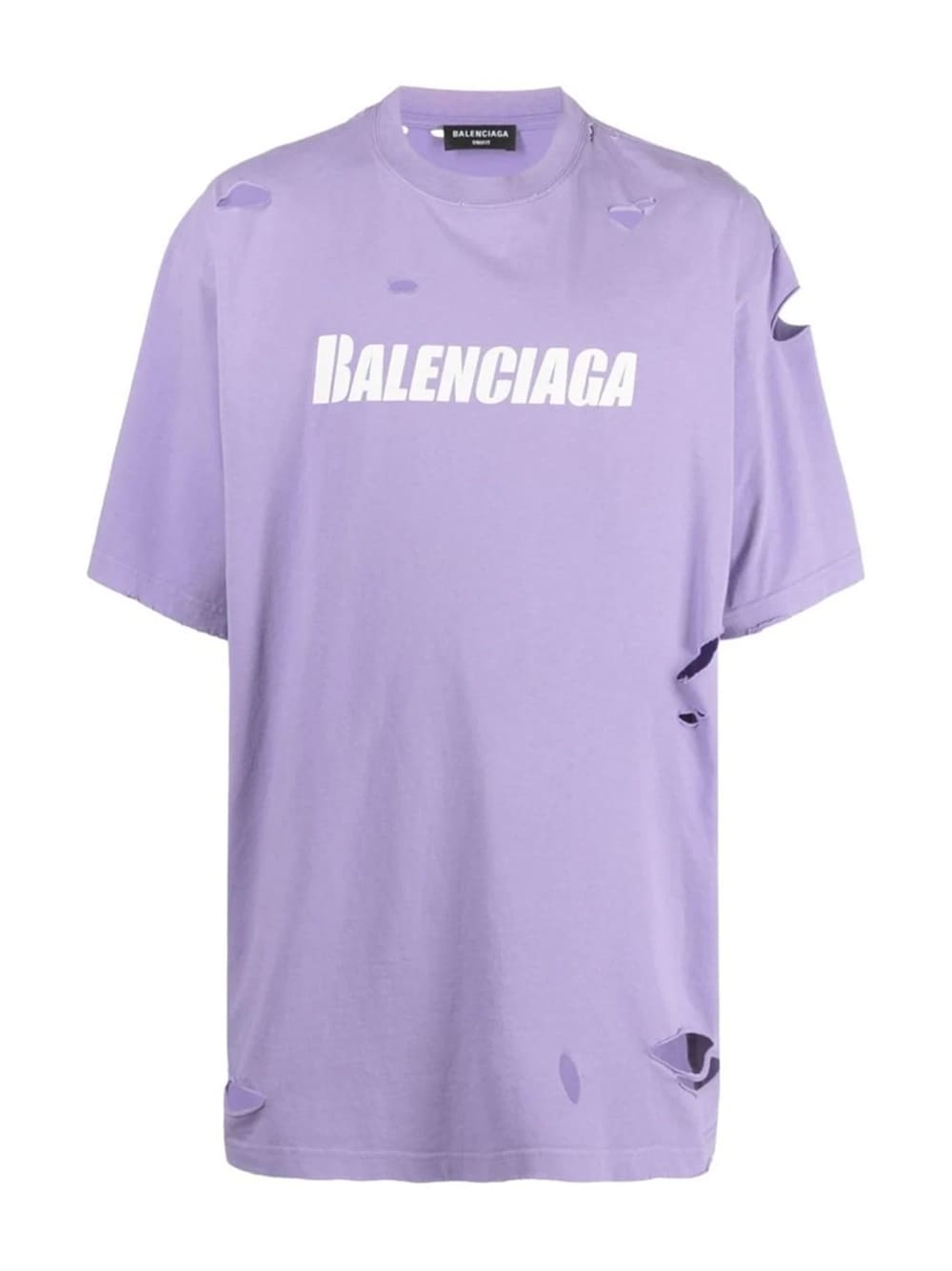 Balenciaga Distressed T-Shirt Purple