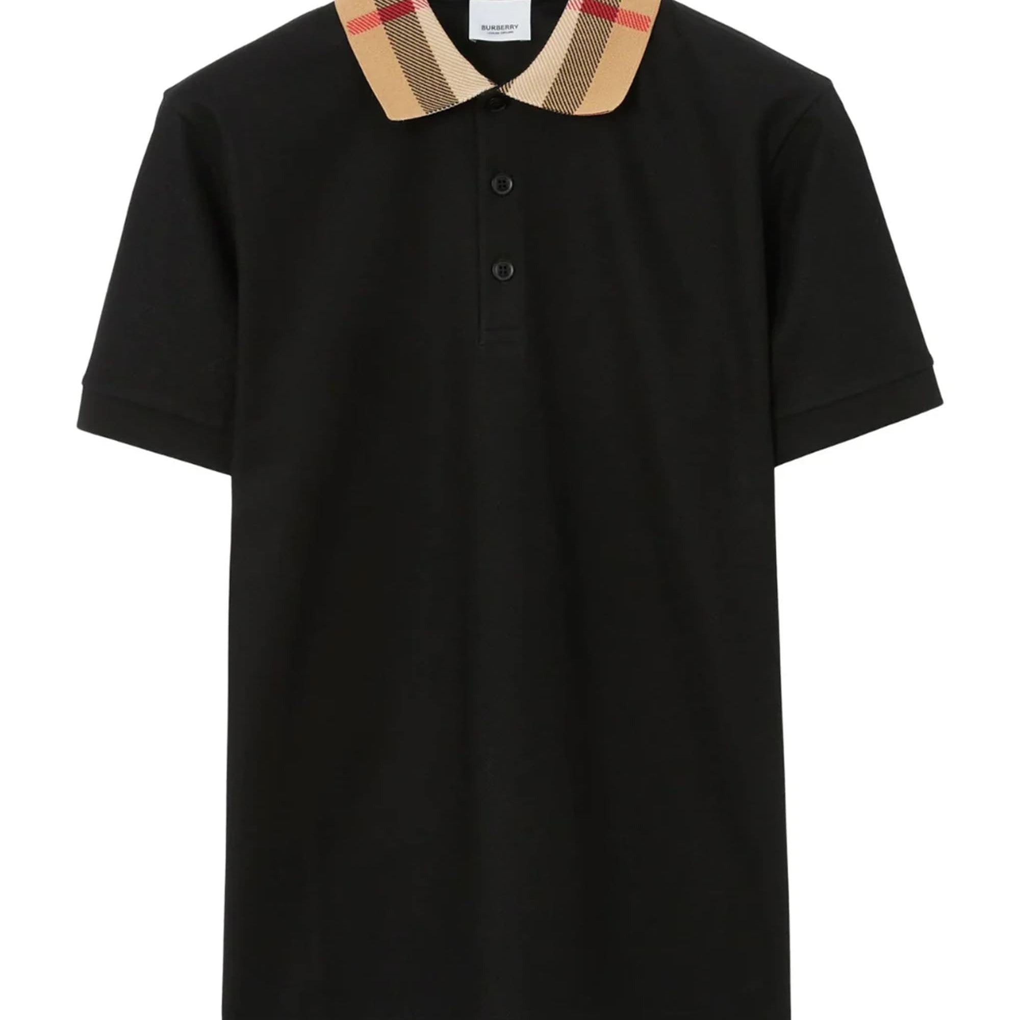 Burberry Vintage Check Print Collar Polo Shirt Black