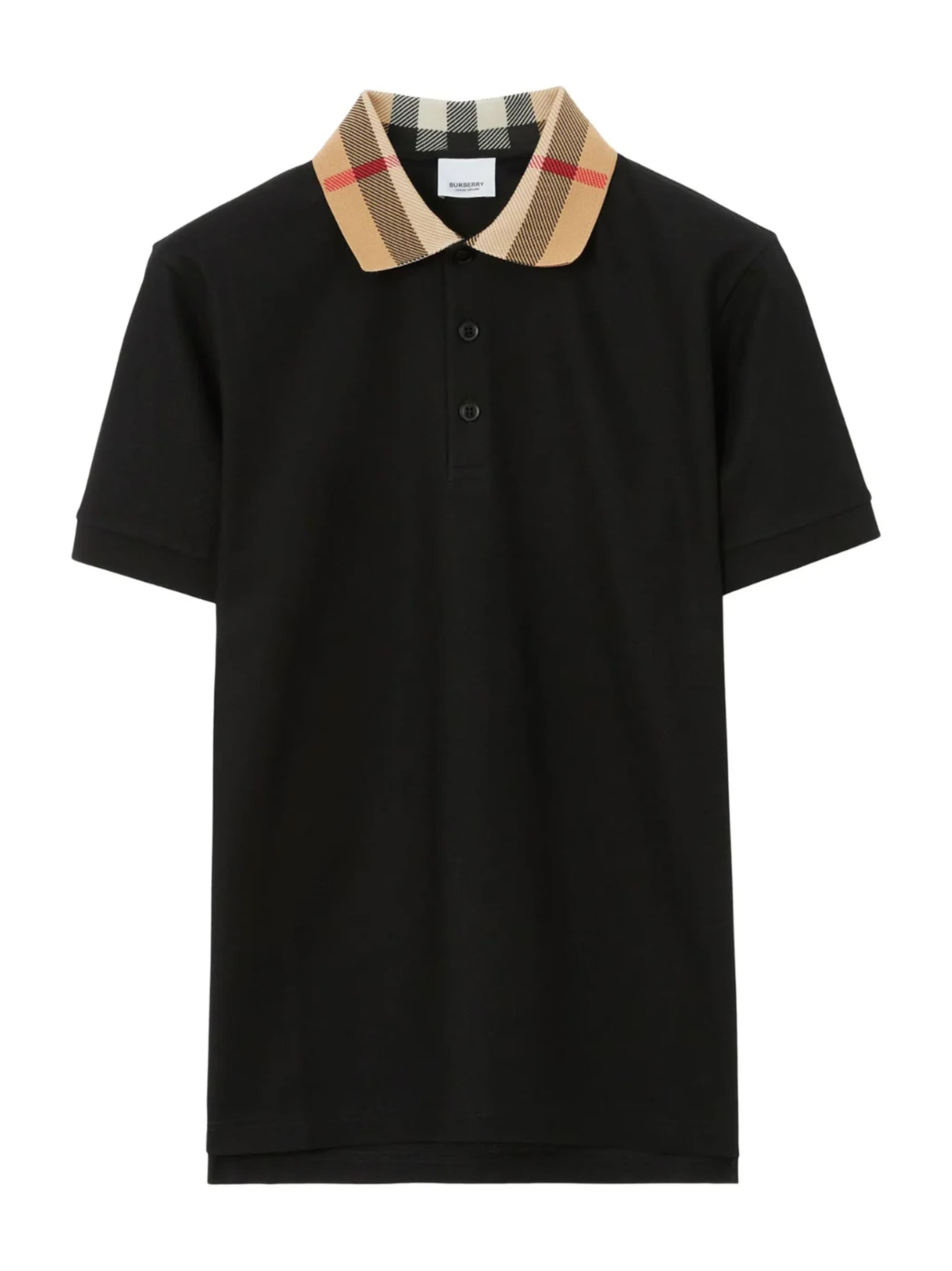Vintage Check Print Collar Polo Shirt