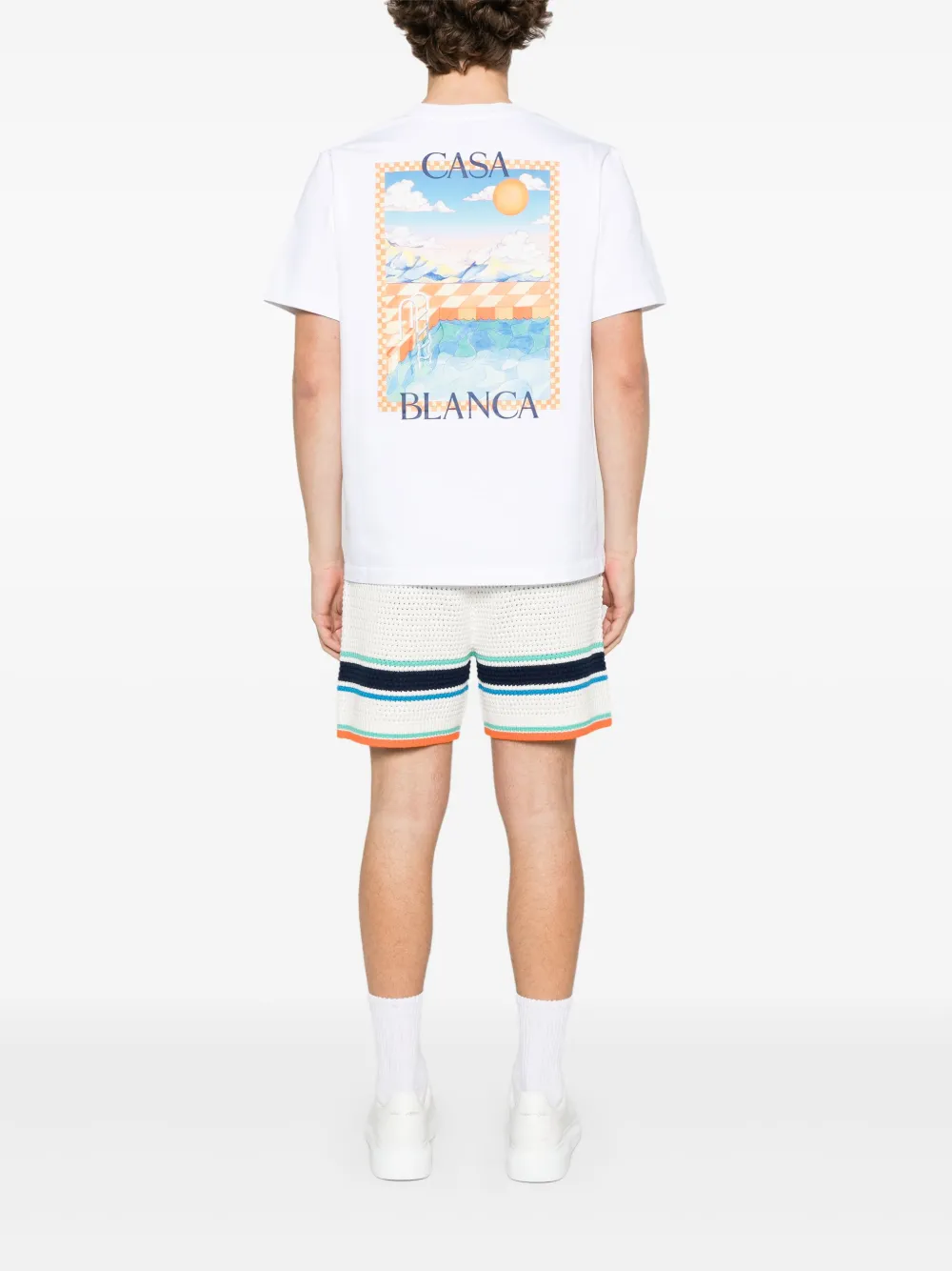 Casablanca Surreal Pool Crewneck Cotton-Jersey T-Shirt