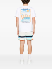 Casablanca Surreal Pool Crewneck Cotton-Jersey T-Shirt