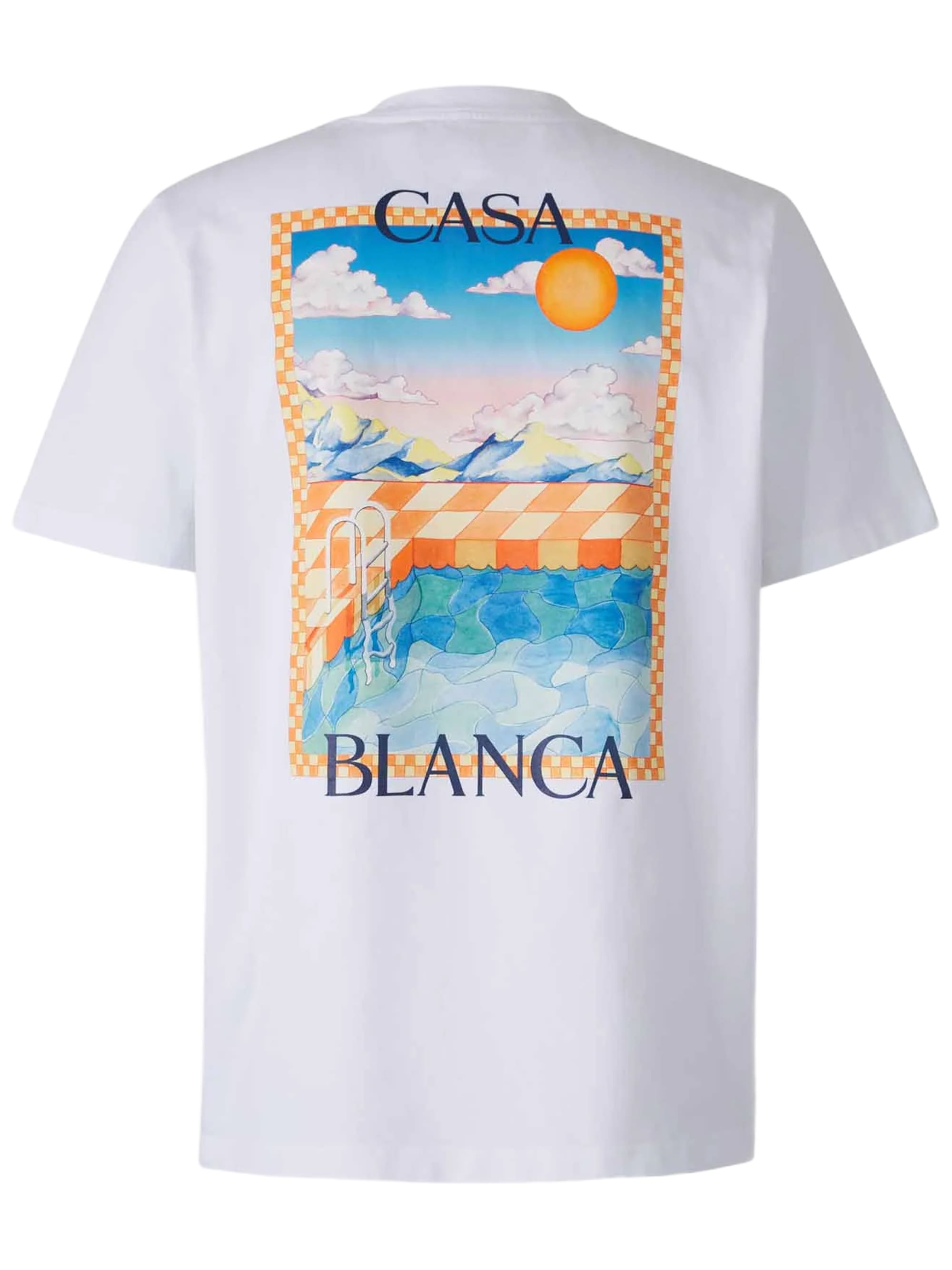 Casablanca Surreal Pool Crewneck Cotton-Jersey T-Shirt