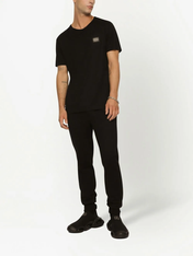 Dolce & Gabbana Silver Plaque Logo T-Shirt Black
