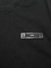 Fendi Logo Patch Crewneck T-Shirt Black | FY0936 AQJE