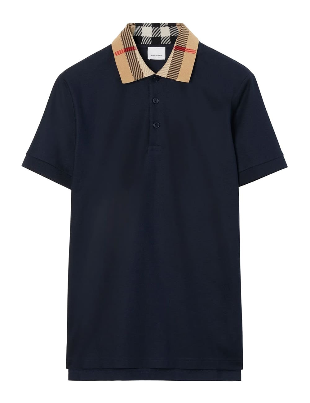 Burberry Vintage Check Print Collar Polo Shirt Navy blue