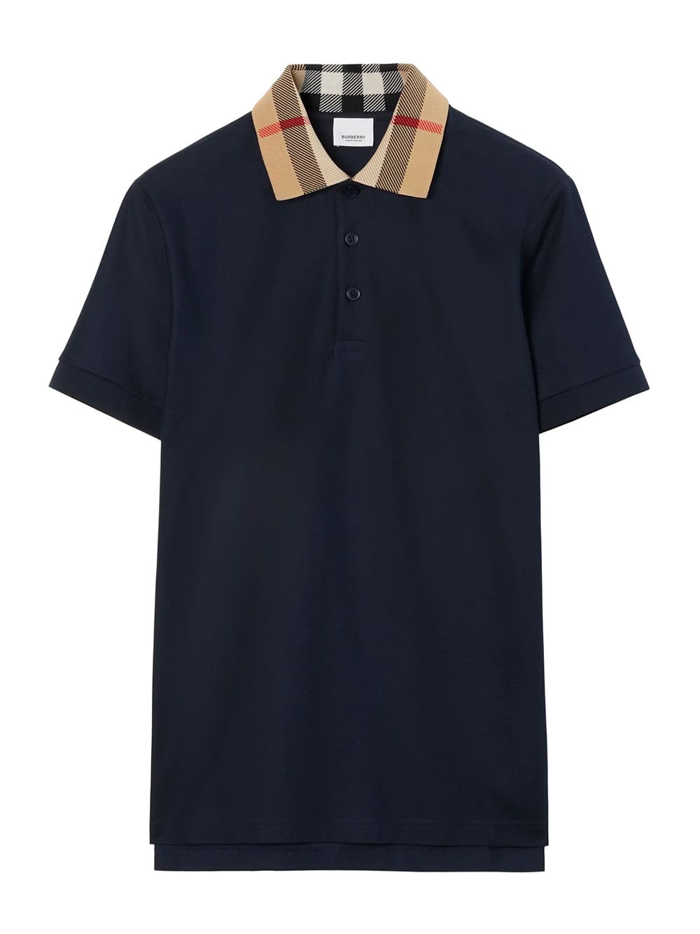 Burberry Vintage Check Print Collar Polo Shirt Navy blue
