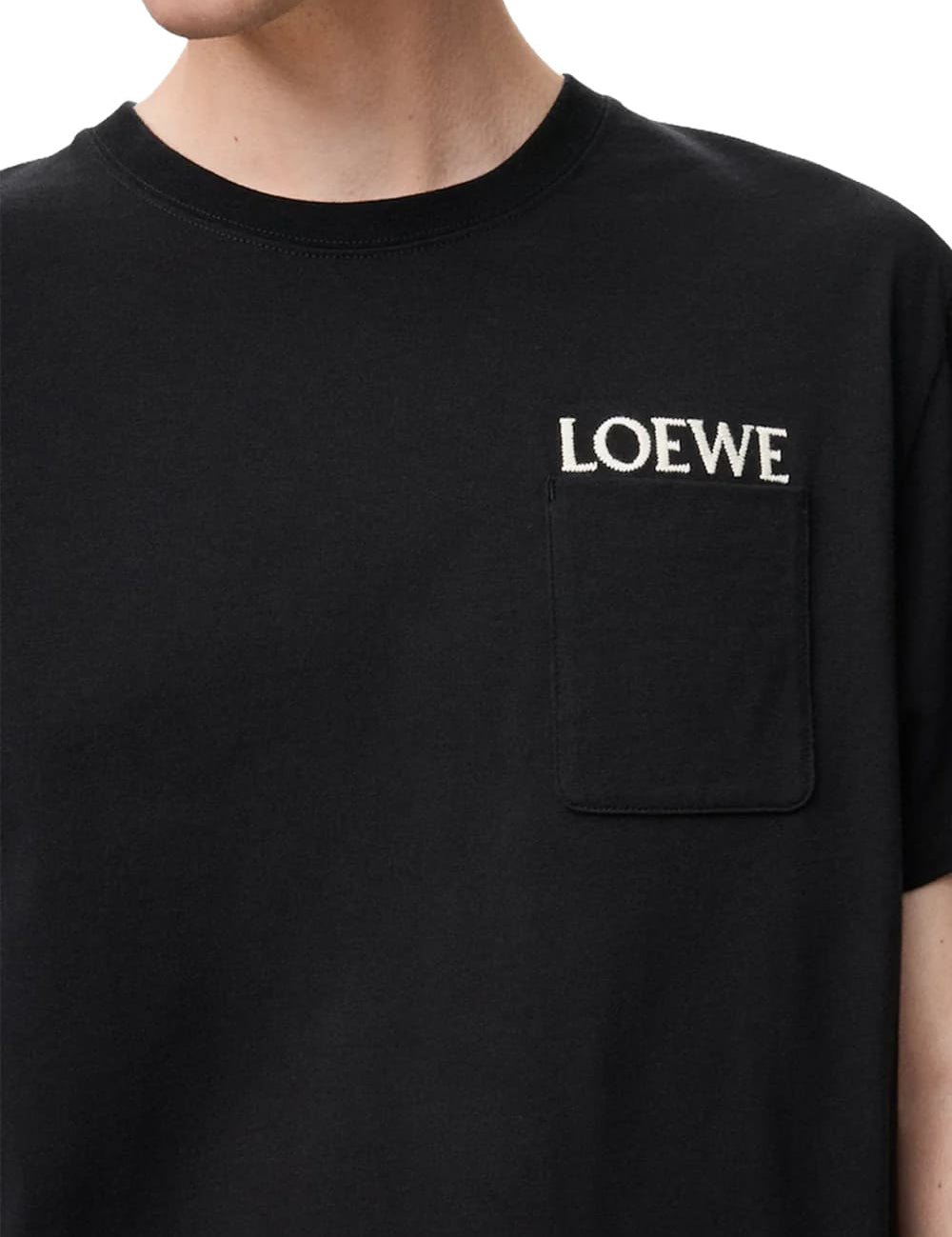 Loewe Pocket Embroidered Logo T-Shirt in White