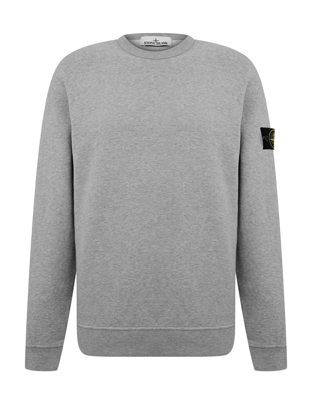 Stone Island Logo Patch Cotton Sweatshirt Grey